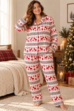NWOT Hanna Andersson Flannel Pajama Set Dear Deer Holiday Christmas XXL
